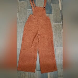 Brown Textured Jumpsuit with Relaxed Fit